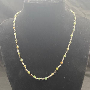 love, poppy Silver and Turquoise Beaded Necklace